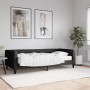 Divano Letto con Materasso Nero 90x190 cm in Tessuto