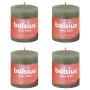 Bolsius Candele Rustiche a Colonna 4 pz 80x68 mm Verde Oliva