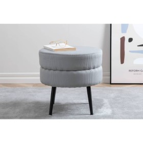 Venture Home Pouf Pot 40x40x40 cm a Coste Nero e Grigio