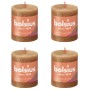 Bolsius Candele Rustiche a Colonna Shine 4 pz 80x68mm Marrone Speziato