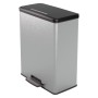 Curver Pattumiera a Pedale Deco Rettangolare 65 L Argento