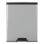 Curver Pattumiera a Pedale Deco Rettangolare 65 L Argento