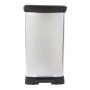 Curver Pattumiera a Pedale Deco Rettangolare 50 L Argento
