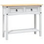 Tavolo Console in Pino Messicano Corona Bianco 90x34,5x73 cm