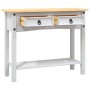 Tavolo Console in Pino Messicano Corona Bianco 90x34,5x73 cm