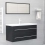 Set Mobili da Bagno 2 pz Grigio in Legno Multistrato