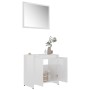 Set Mobili da Bagno Bianco Lucido in Legno Multistrato