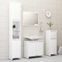 Set Mobili da Bagno Bianco Lucido in Legno Multistrato