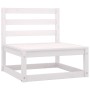 Set Divani da Giardino 2 pz Cuscini Legno Massello Pino Bianco