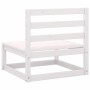 Set Divani da Giardino 2 pz Cuscini Legno Massello Pino Bianco