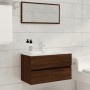 Set Mobili da Bagno 2 pz Rovere Marrone in Legno Multistrato