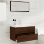 Set Mobili da Bagno 2 pz Rovere Marrone in Legno Multistrato