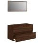 Set Mobili da Bagno 2 pz Rovere Marrone in Legno Multistrato