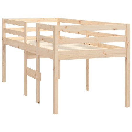 Letto a Soppalco 80x200 cm in Legno Massello di Pino