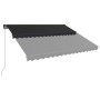 Tenda da Sole Retrattile Manuale con LED 400x300 cm Antracite