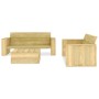 Set Divani da Giardino 3 pz in Legno di Pino Impregnato