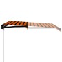 Tenda Retrattile Manuale con LED 300x250cm Arancione e Marrone