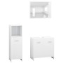 Set Mobili da Bagno 3 pz Bianco Lucido in Truciolato