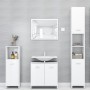 Set Mobili da Bagno 3 pz Bianco Lucido in Truciolato