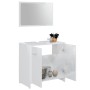 Set Mobili da Bagno 3 pz Bianco Lucido in Truciolato