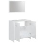 Set Mobili da Bagno 3 pz Bianco Lucido in Truciolato