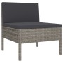 Set Divani da Giardino 6 pz con Cuscini in Polyrattan Grigio