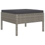 Set Divani da Giardino 6 pz con Cuscini in Polyrattan Grigio