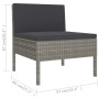 Set Divani da Giardino 6 pz con Cuscini in Polyrattan Grigio