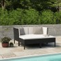 Set Divani da Giardino 4 pz con Cuscini in Polyrattan Nero