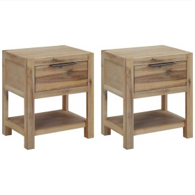 Comodini con Cassetti 2 pz 40x30x48 cm Legno Massello di Acacia