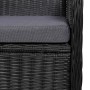 Set da Pranzo da Giardino 7 pz in Polyrattan Nero