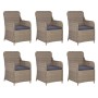 Set da Pranzo da Giardino 7 pz in Polyrattan Marrone