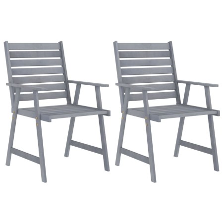 Set da Pranzo da Giardino 3 pz Legno Massello di Acacia Grigio