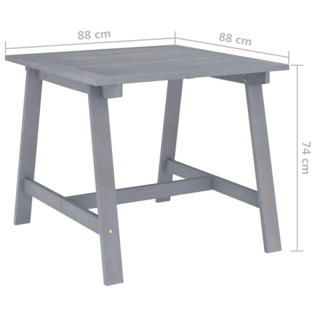 Set da Pranzo da Giardino 3 pz Legno Massello di Acacia Grigio