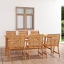 Set Pranzo da Giardino 7pz in Legno Massello di Acacia