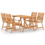 Set da Pranzo da Giardino 5 pz in Legno Massello di Acacia