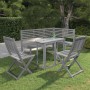 Set da Bistrot 4 pz in Legno Massello di Acacia Grigio