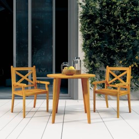 Set Mobili da Pranzo per Giardino 3 pz Legno Massello di Acacia