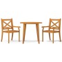 Set Mobili da Pranzo per Giardino 3 pz Legno Massello di Acacia
