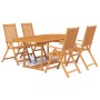 Set da Pranzo da Giardino 5 pz in Legno Massello di Acacia