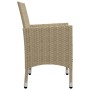 Set Bistrot da Giardino 3 pz Polyrattan e Vetro Temperato Beige