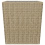 Set Bistrot da Giardino 3 pz Polyrattan e Vetro Temperato Beige