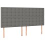 Testiera a LED GrigioScuro 180x5x118/128cm inTessuto