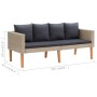 Set Divani da Giardino 2 pz con Cuscini in Polyrattan Beige