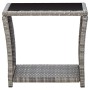 Set Divani da Giardino 3 pz con Cuscini in Polyrattan Grigio