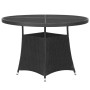 Set da Pranzo da Giardino 5 pz in Polyrattan Nero