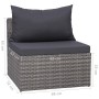 Set Divani da Giardino 9 pz con Cuscini in Polyrattan Grigio