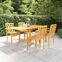 Set da Pranzo da Giardino 5 pz in Legno Massello di Teak