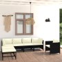 Set Divani da Giardino 7 pz con Cuscini in Polyrattan Nero