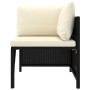 Set Divani da Giardino 8 pz con Cuscini in Polyrattan Nero